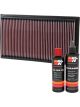K&N Air Filter 33-2747 + Recharge Kit