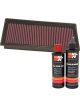 K&N Air Filter 33-2850 + Recharge Kit