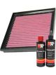 K&N Air Filter 33-2890 + Recharge Kit