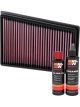 K&N Air Filter 33-2944 + Recharge Kit