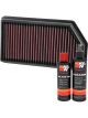 K&N Air Filter 33-3008 + Recharge Kit