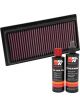 K&N Air Filter 33-3016 + Recharge Kit