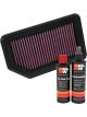 K&N Air Filter 33-3030 + Recharge Kit