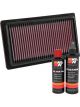 K&N Air Filter 33-3052 + Recharge Kit