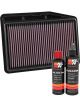 K&N Air Filter 33-3061 + Recharge Kit