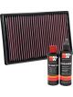 K&N Air Filter 33-3067 + Recharge Kit
