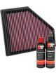 K&N Air Filter 33-3136 + Recharge Kit