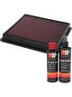 K&N Air Filter 33-3166 + Recharge Kit