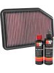 K&N Air Filter 33-5023 + Recharge Kit