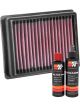K&N Air Filter TB-1216 + Recharge Kit