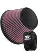 K&N Universal Clamp-On Air Filter RU-5138 + Filter Wrap