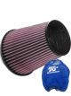 K&N Universal Clamp-On Air Filter RU-4700 + Filter Wrap