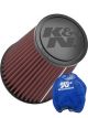 K&N Round Tapered Universal Clamp-On Air Filter Offset RU-4470 + Filter Wrap