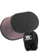 K&N Unique Universal Clamp-On Air Filter Washable RU-1001 + Filter Wrap