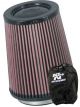 K&N Round Tapered Air Filter - Carbon Fiber Top RP-5167 + Filter Wrap