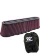 K&N Air Filter - Carbon Fiber Top and Base RP-5161 + Filter Wrap