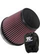 K&N Clamp-On Round Tapered Air Filter RU-5147 + Filter Wrap