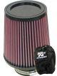 K&N Clamp-On Round Tapered Air Filter RU-4730 + Filter Wrap