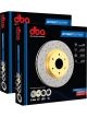 2 x DBA Cross-Drilled Slotted Disc Brake Rotor Gold 360mm DBA2096X
