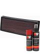 K&N Air Filter 33-2001 + Aerosol Recharge Kit