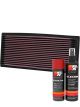 K&N Air Filter 33-2085 + Aerosol Recharge Kit