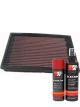 K&N Air Filter 33-2098 + Aerosol Recharge Kit
