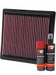 K&N Air Filter 33-2104 + Aerosol Recharge Kit