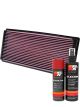 K&N Air Filter 33-2114 + Aerosol Recharge Kit