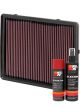 K&N Air Filter 33-2116 + Aerosol Recharge Kit