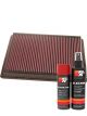 K&N Air Filter 33-2213 + Aerosol Recharge Kit