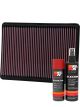 K&N Air Filter 33-2233 + Aerosol Recharge Kit
