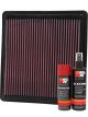 K&N Air Filter 33-2298 + Aerosol Recharge Kit