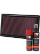 K&N Air Filter 33-2366 + Aerosol Recharge Kit