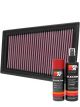 K&N Air Filter 33-2376 + Aerosol Recharge Kit