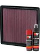 K&N Air Filter 33-2385 + Aerosol Recharge Kit
