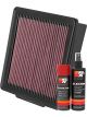 K&N Air Filter 33-2398 + Aerosol Recharge Kit