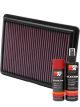 K&N Air Filter 33-2403 + Aerosol Recharge Kit
