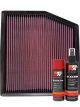 K&N Air Filter 33-2458 + Aerosol Recharge Kit