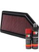 K&N Air Filter 33-2461 + Aerosol Recharge Kit
