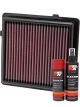 K&N Air Filter 33-2464 + Aerosol Recharge Kit