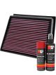 K&N Air Filter 33-2466 + Aerosol Recharge Kit