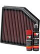 K&N Air Filter 33-2491 + Aerosol Recharge Kit