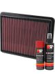 K&N Air Filter 33-2493 + Aerosol Recharge Kit