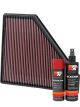 K&N Air Filter 33-2496 + Aerosol Recharge Kit
