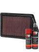 K&N Air Filter 33-2498 + Aerosol Recharge Kit