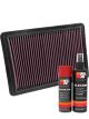 K&N Air Filter 33-2521 + Aerosol Recharge Kit