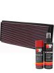 K&N Air Filter 33-2573 + Aerosol Recharge Kit