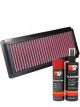 K&N Air Filter 33-2626 + Aerosol Recharge Kit