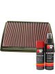 K&N Air Filter 33-2848 + Aerosol Recharge Kit
