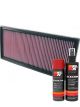 K&N Air Filter 33-2915 + Aerosol Recharge Kit